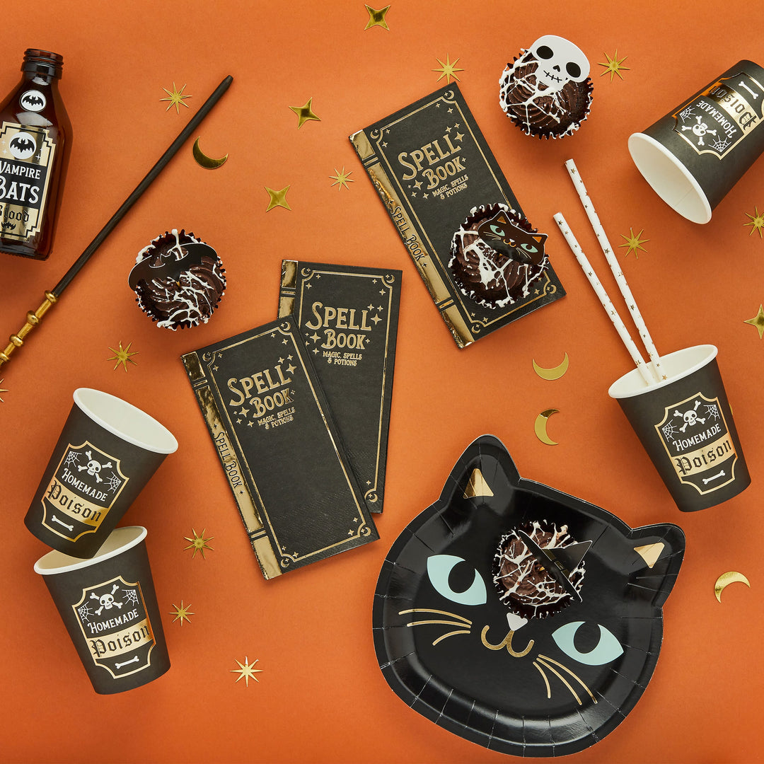Spell Book Halloween Party Napkins x 16 | Halloween Supplies Paper Napkins Spell Book Halloween Party Napkins x 16