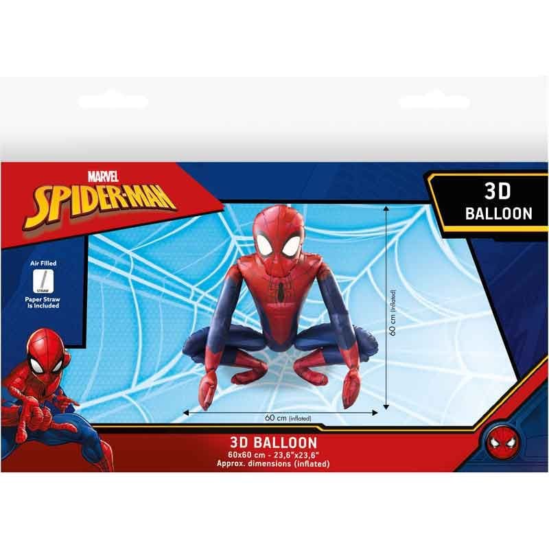 Spider-Man 3D Foil Balloon - Supersize Marvel Balloon Foil Balloon Spider-Man 3D Shaped Foil Balloon - Supersize