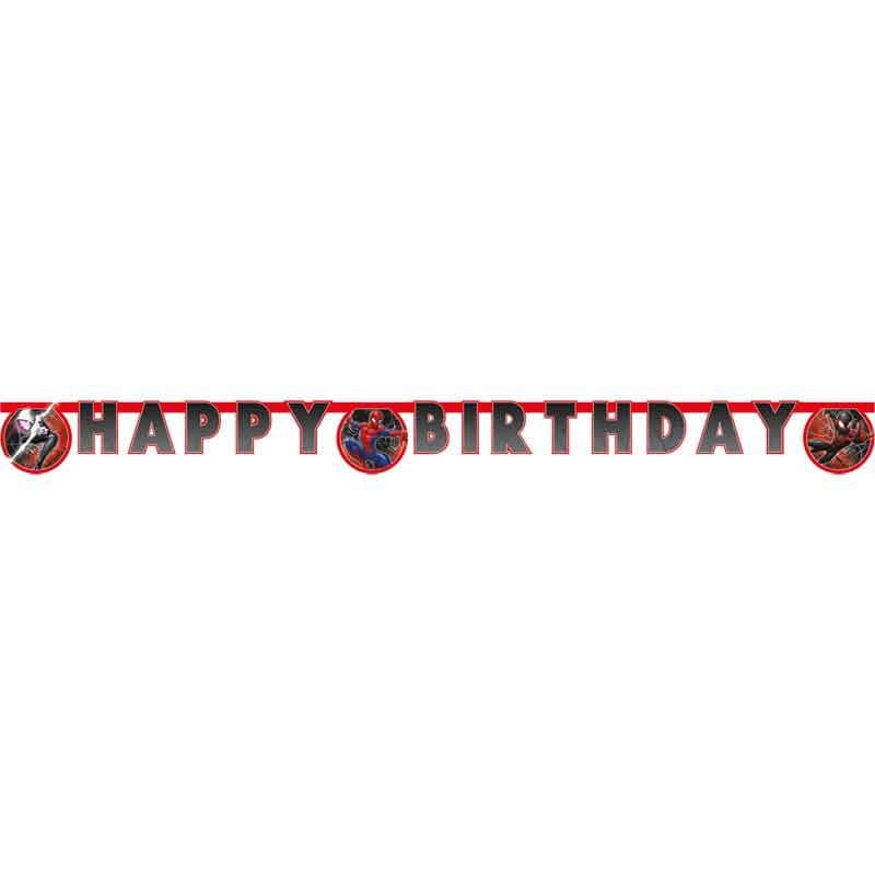 Spider-Man Happy Birthday Banner - Marvel Party Decor Bunting Spider-Man Happy Birthday Banner