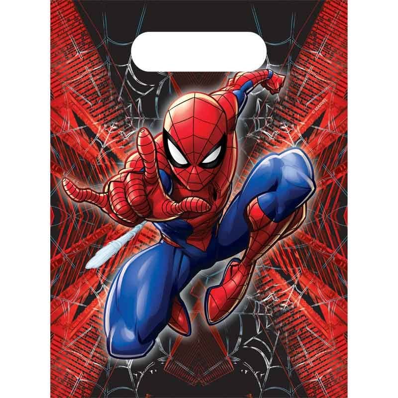 Spider-Man Paper Party Bags x 4 - Marvel Loot Bags Party Bags Spider-Man Paper Party Bags x 4