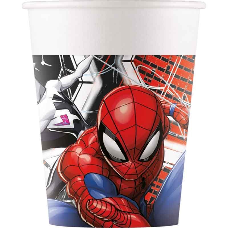 Spider-Man Party Cups x 8 - Marvel Paper Cups 200ml Disposable Cups Spider-Man Party Paper Cups x 8