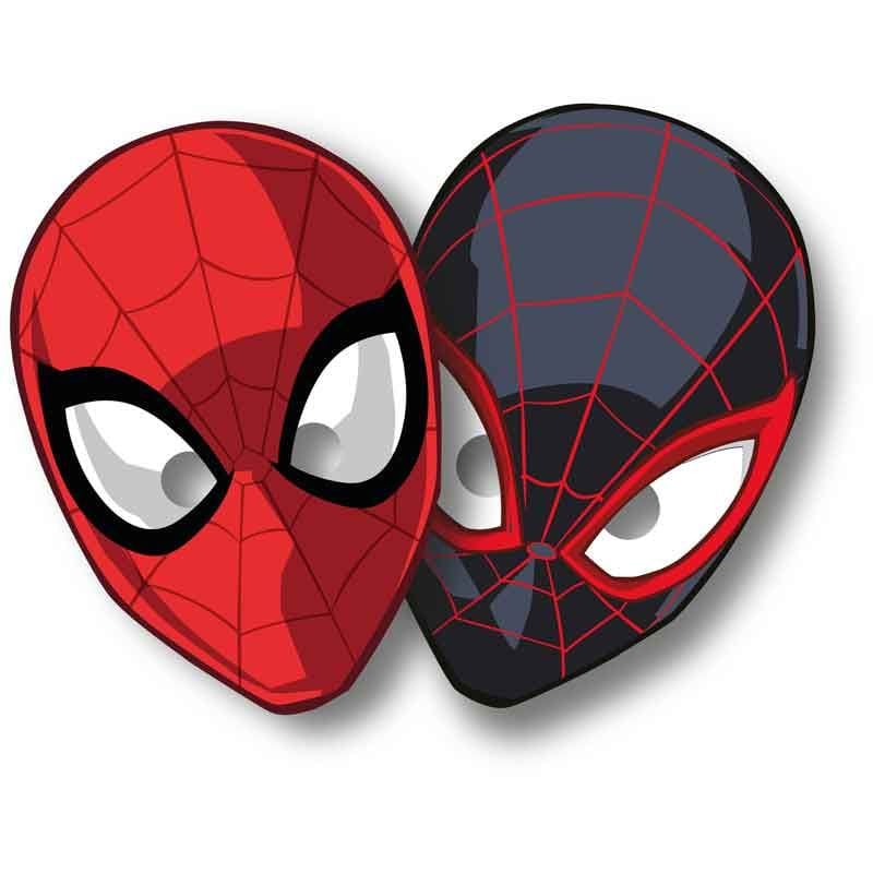 Spider-Man Party Masks x 6 - Marvel Paper Masks Party Masks Spider-Man Paper Party Masks x 6