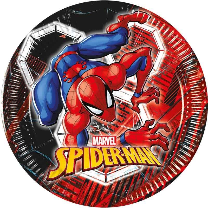 Spider-Man Small Party Plates x 8 - Marvel 20cm Cake Plates Disposable Plates Spider-Man Small Party Plates x 8 (20cm)