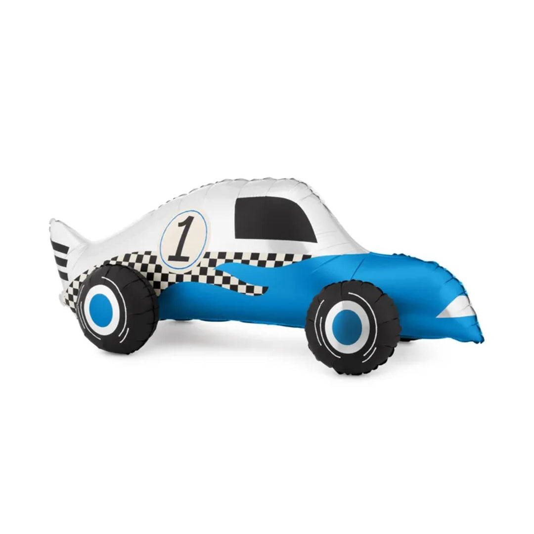 Standing Blue Racing Car Foil Balloon (35 inch) - Party Deco Balloons Foil Balloon Standing Blue Racing Car Foil Balloon (35 inch)