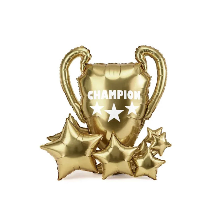 Standing Gold Champion Trophy Foil Balloon - Football Party Balloons Foil Balloon Standing Gold Champion Trophy Foil Balloon