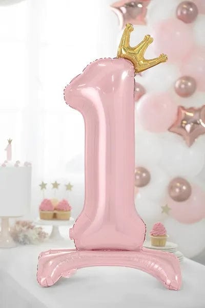 Foil Balloon Standing Number 1 Foil Balloon - Light Pink