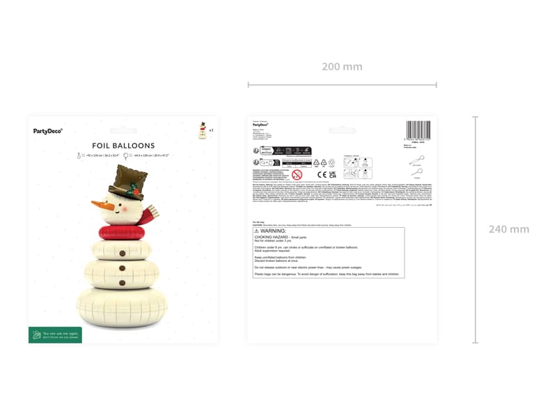 Standing Snowman Foil Balloon (47 inch) Christmas Decorations Foil Balloon Standing Snowman Foil Balloon (47 inch)