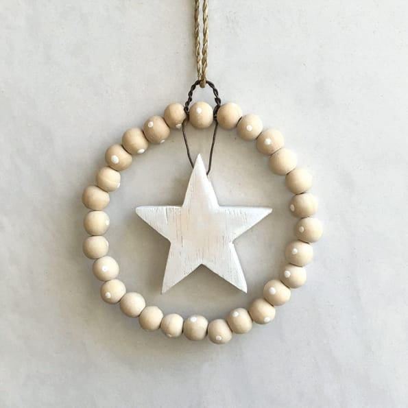Star Beaded Wreath Hanging Decoration | East of India Hanging Decoration East of India Beaded Wreath Hanging Decoration - Star