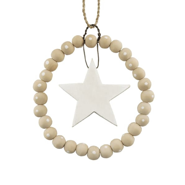 Star Beaded Wreath Hanging Decoration | East of India Hanging Decoration East of India Beaded Wreath Hanging Decoration - Star