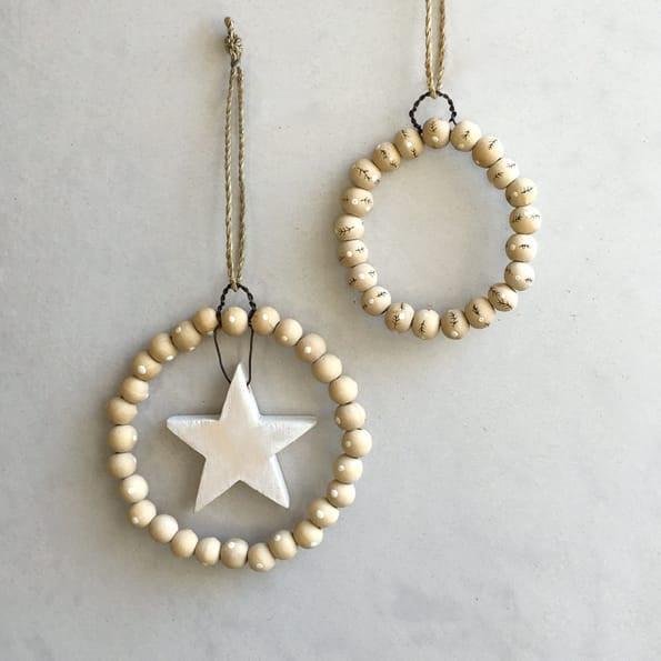 Star Beaded Wreath Hanging Decoration | East of India Hanging Decoration East of India Beaded Wreath Hanging Decoration - Star