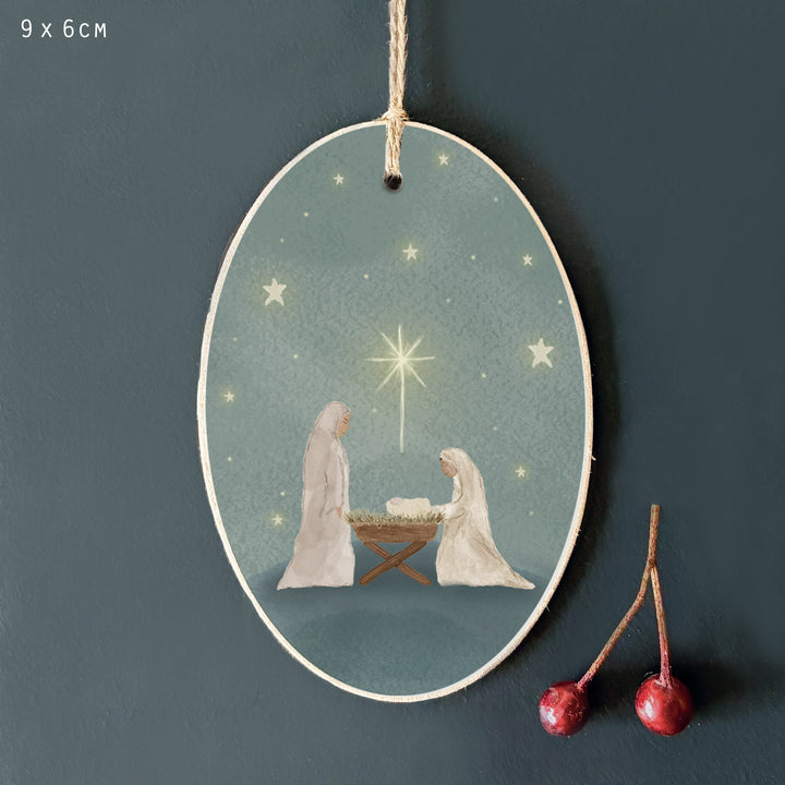 Starry Night Christmas Gift Tag, Nativity | East of India Gift Tags East of India Starry Night Christmas Gift Tag - Nativity