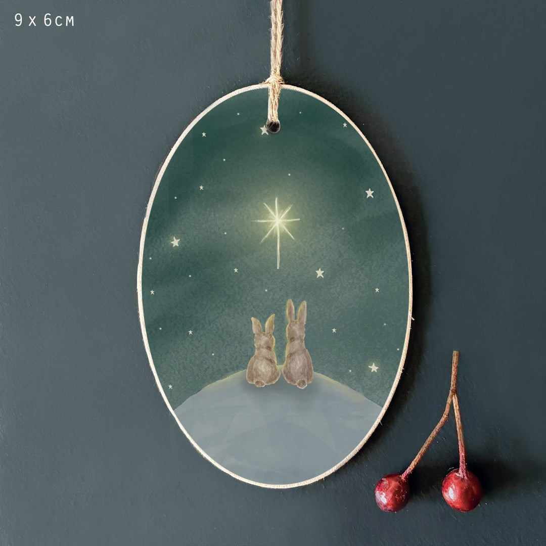 Starry Night Gift Tag, Rabbits | East of India Gift Tags East of India Starry Night Gift Tag - Rabbits
