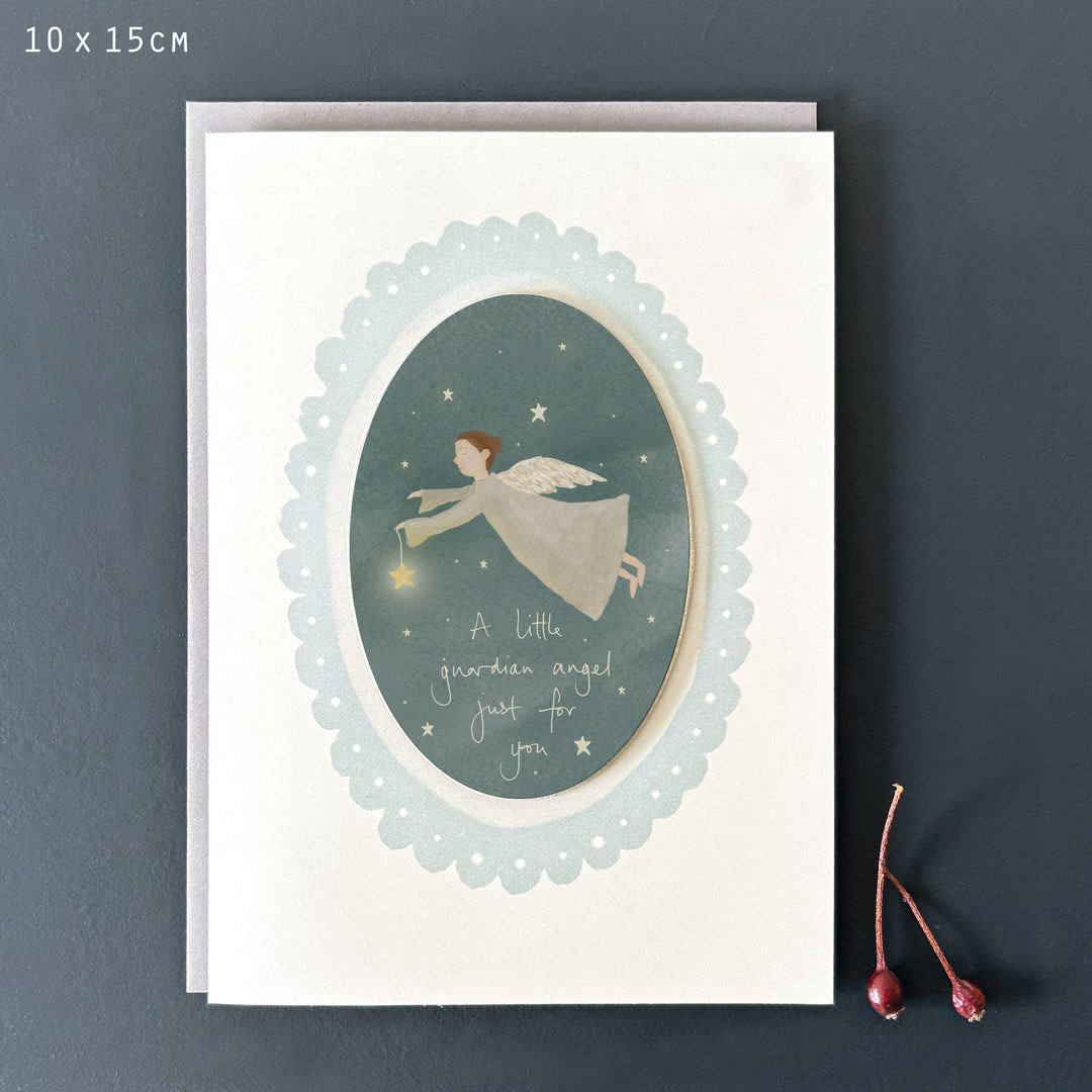Starry Night Greetings Card, Guardian Angel | East of India Greetings Card East of India Starry Night Greetings Card - Guardian Angel
