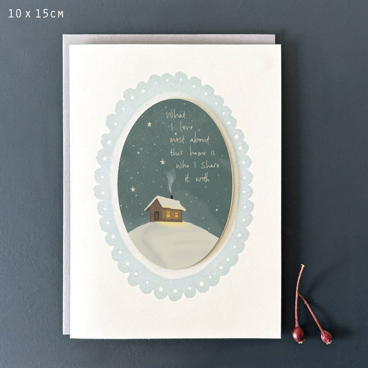 Starry Night Greetings Card, Love Most About This Home Greetings Card East of India Starry Night Greetings Card - Love Most About This Home