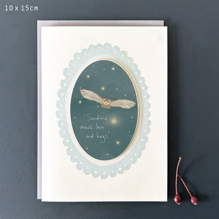 Starry Night Greetings Card, Sending Love &amp; Hugs | East of India Greetings Card East of India Starry Night Greetings Card - Sending Love &amp; Hugs