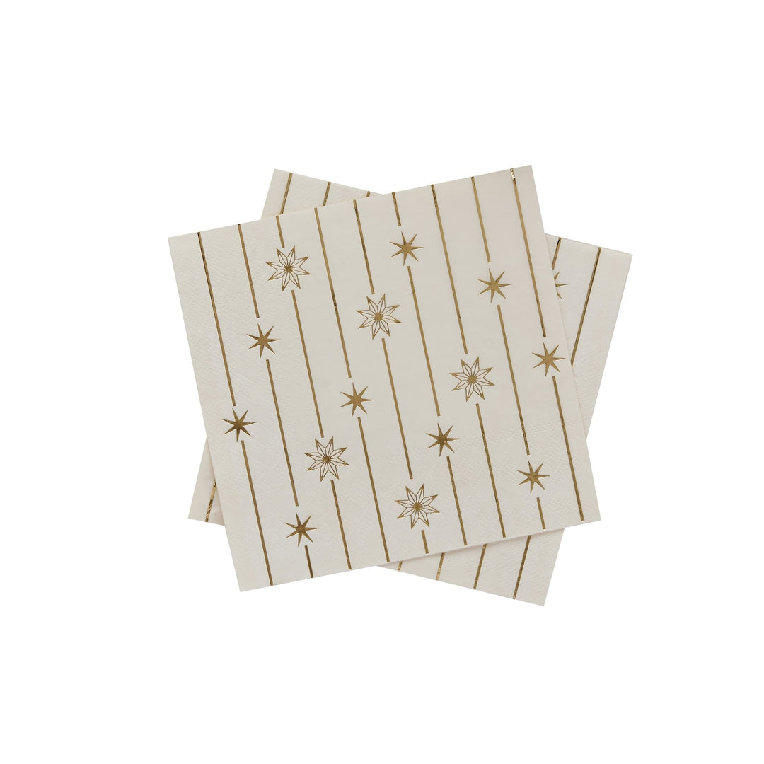 Stars &amp; Stripe Paper Party Napkins x 16 | Hootyballoo Christmas Napkins Paper Napkins Stars &amp; Stripe Paper Party Napkins x 16