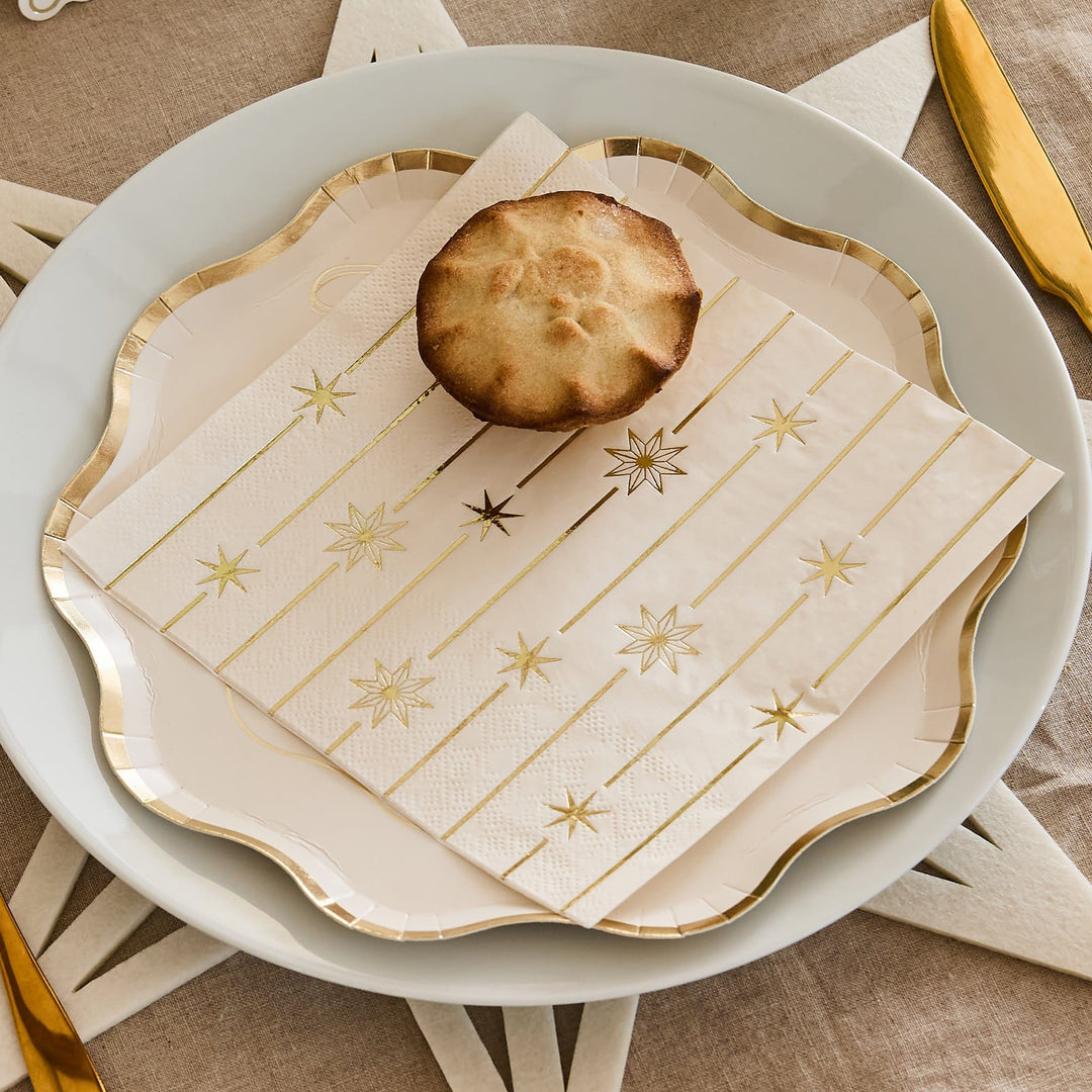 Stars &amp; Stripe Paper Party Napkins x 16 | Hootyballoo Christmas Napkins Paper Napkins Stars &amp; Stripe Paper Party Napkins x 16