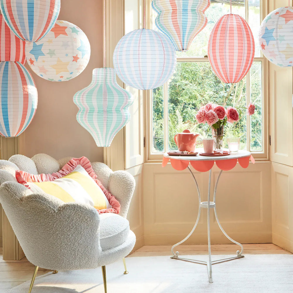 Stars & Stripes Party Lanterns x 3 | Meri Meri Hanging Decorations Decorations Stars & Stripes Party Lanterns x 3