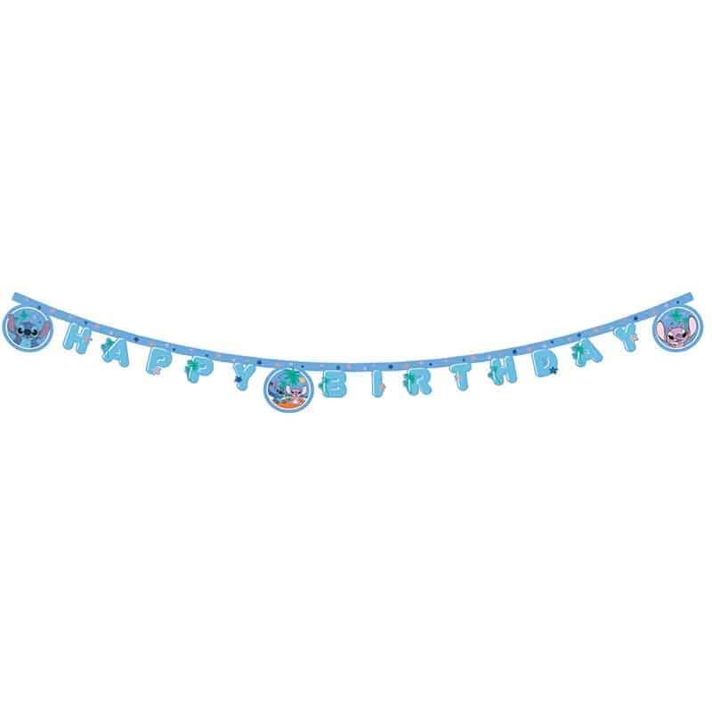 Stitch Happy Birthday Banner - Stitch Theme Birthday Decorations Bunting Stitch Happy Birthday Banner