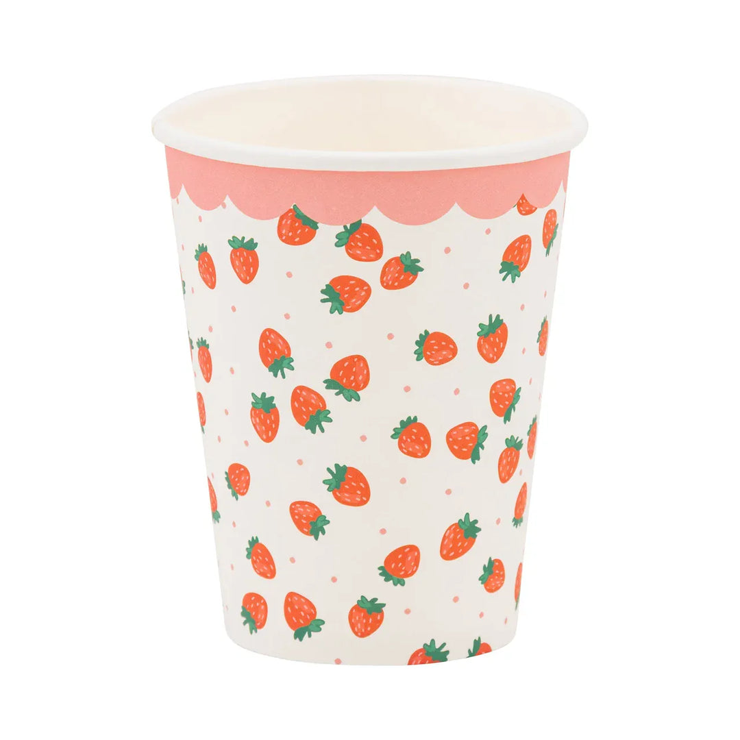 Strawberry Party Cups x 8 - My Mind's Eye Disposable Cups Strawberry Party Cups x 8