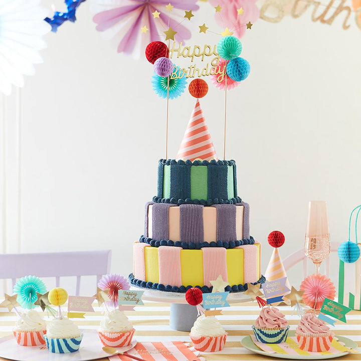 Stripe Party Cupcake Kit (With 24 Toppers) | Meri Meri Cupcake Toppers Stripe Party Cupcake Kit (With 24 Toppers)
