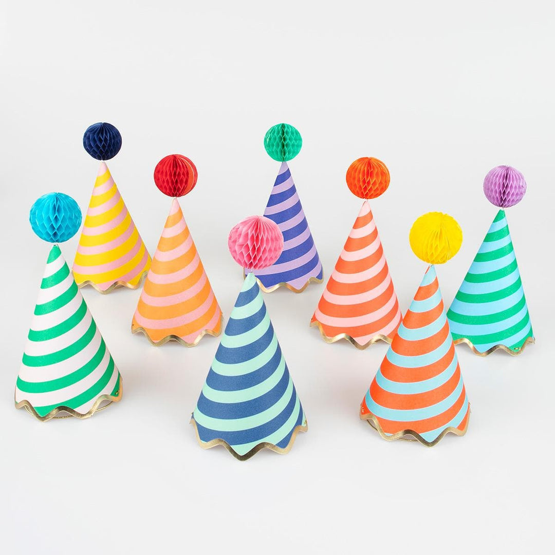 Stripe Party Hats x 8 | Meri Meri Party Hats Stripe Party Hats x 8