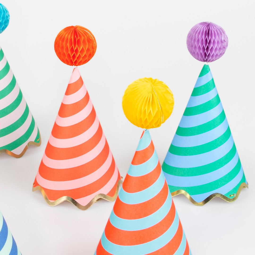Stripe Party Hats x 8 | Meri Meri Party Hats Stripe Party Hats x 8