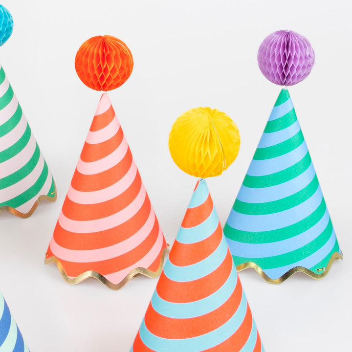 Stripe Party Hats x 8 | Meri Meri Party Hats Stripe Party Hats x 8