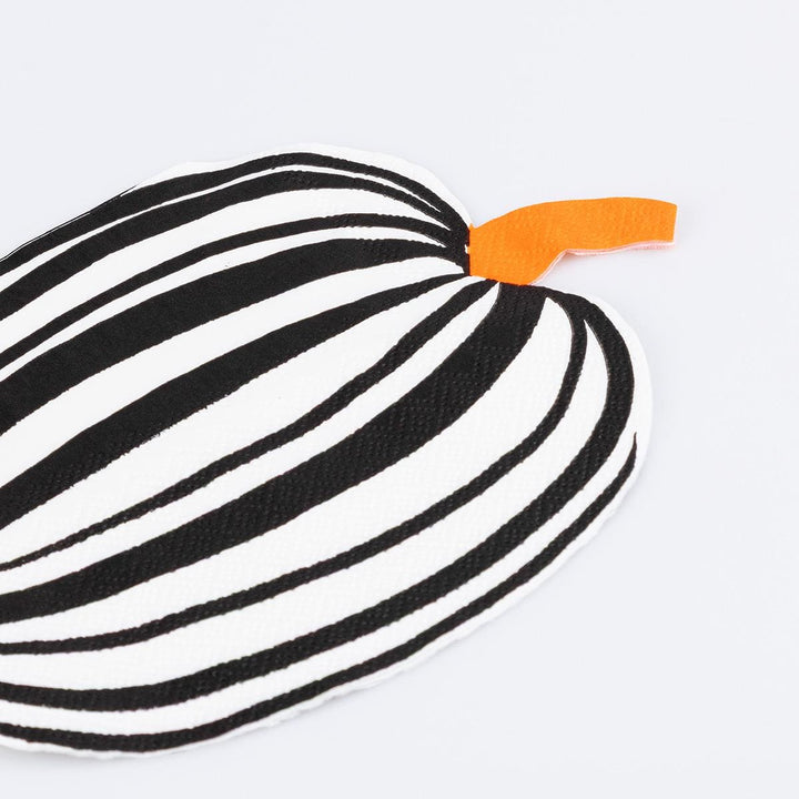Stripe Pumpkin Party Napkins x 16 | Meri Meri Halloween Table party napkins Stripe Pumpkin Party Napkins x 16