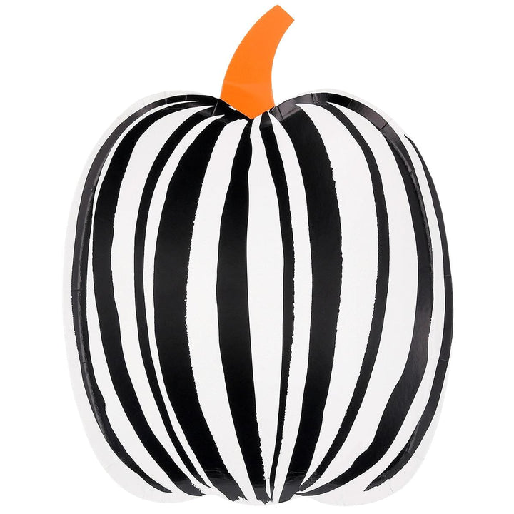Stripe Pumpkin Party Plates x 8 | Meri Meri Halloween Table party plates Stripe Pumpkin Party Plates x 8