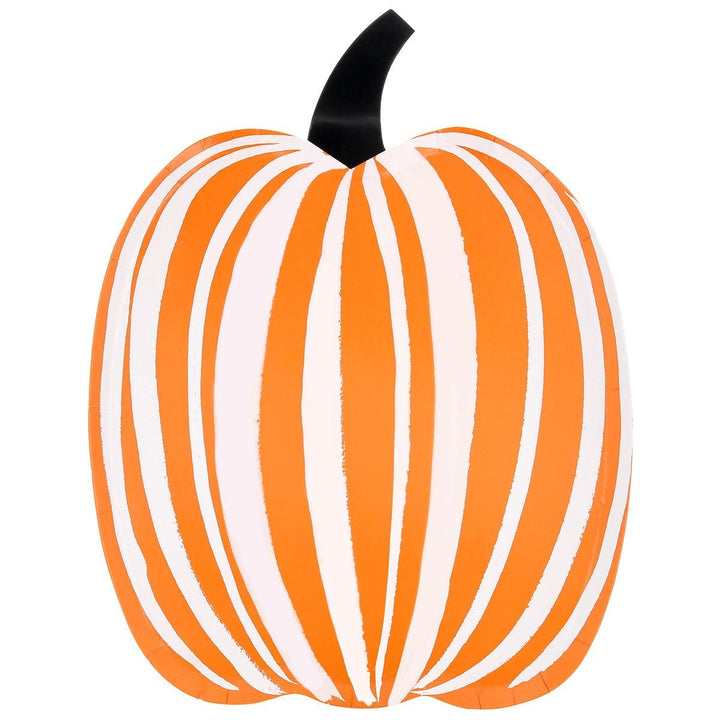 Stripe Pumpkin Party Plates x 8 | Meri Meri Halloween Table party plates Stripe Pumpkin Party Plates x 8