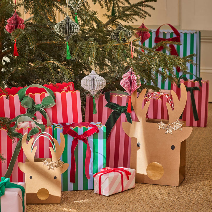 Striped Mixed Medium Christmas Gift Bags x 3 | Meri Meri Christmas Gift Bags Gift Bags Striped Mixed Medium Christmas Gift Bags x 3