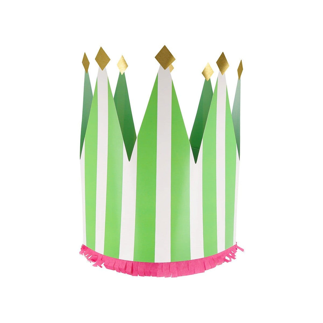 Striped Party Crowns - Pack of 8 Party Hats Striped Party Crowns - Pack of 8