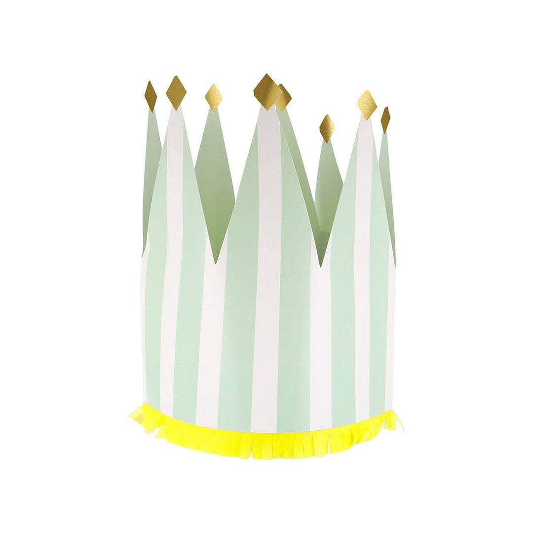 Striped Party Crowns - Pack of 8 Party Hats Striped Party Crowns - Pack of 8