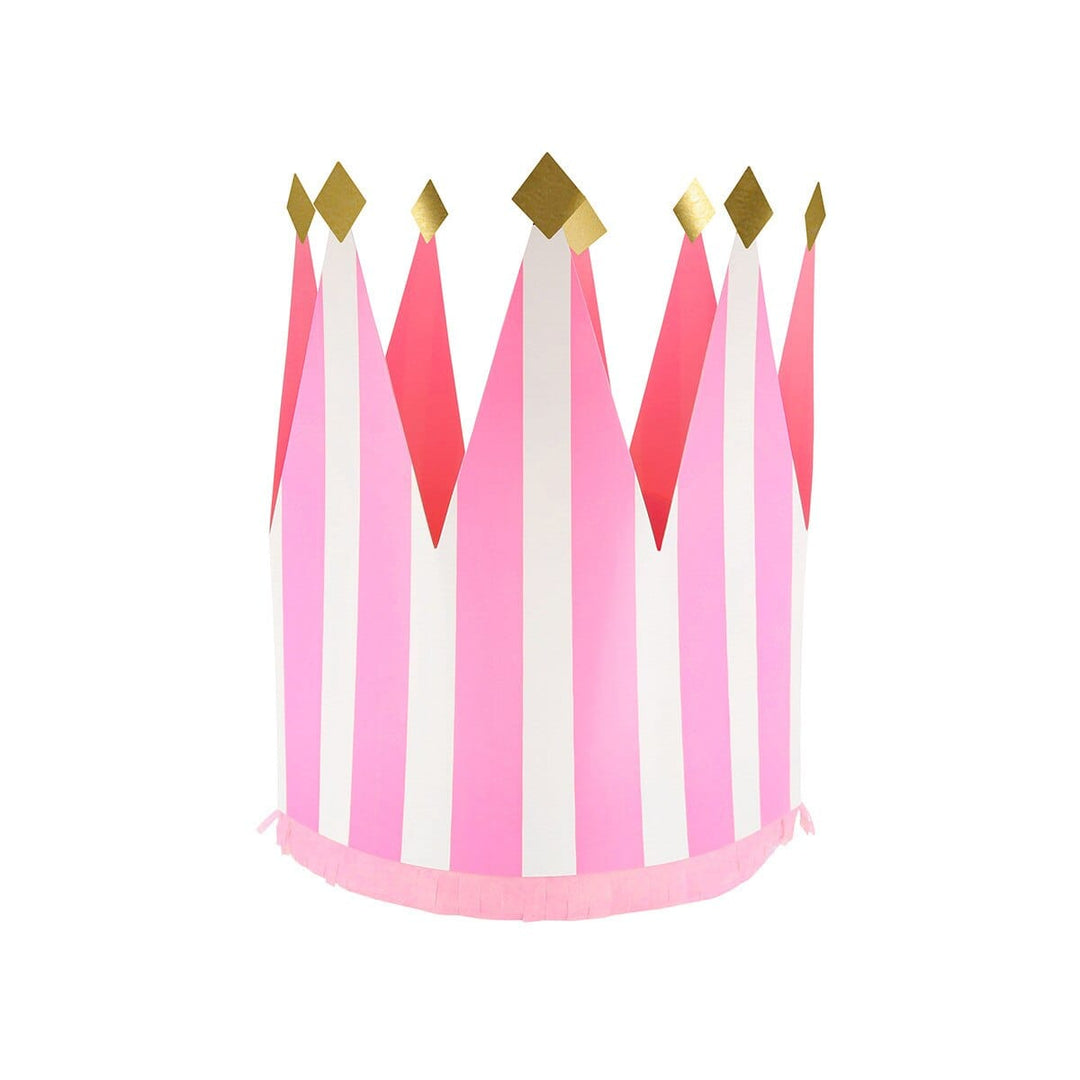 Striped Party Crowns - Pack of 8 Party Hats Striped Party Crowns - Pack of 8
