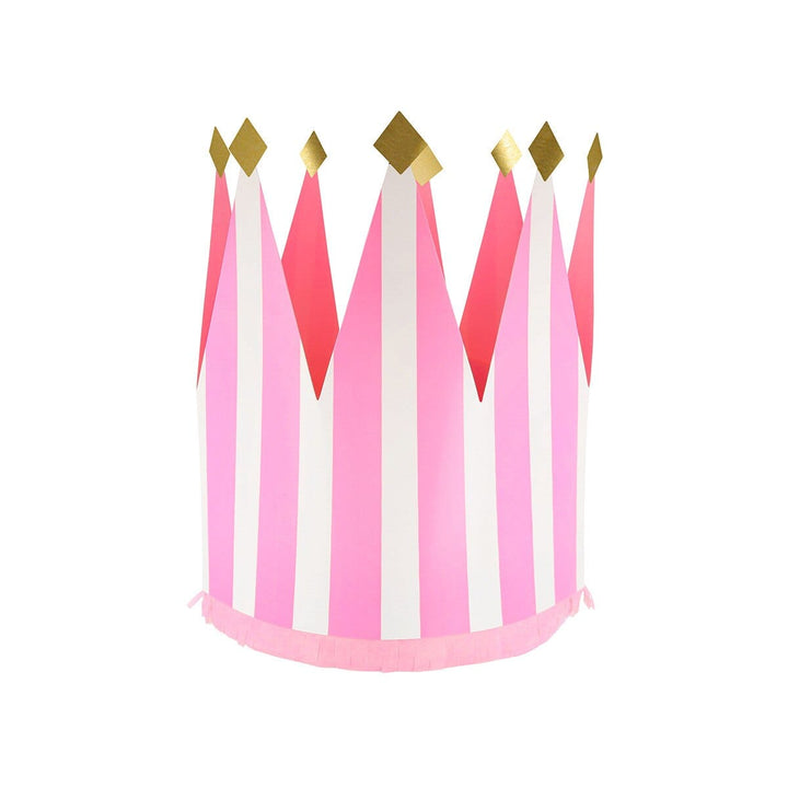 Striped Party Crowns - Pack of 8 Party Hats Striped Party Crowns - Pack of 8