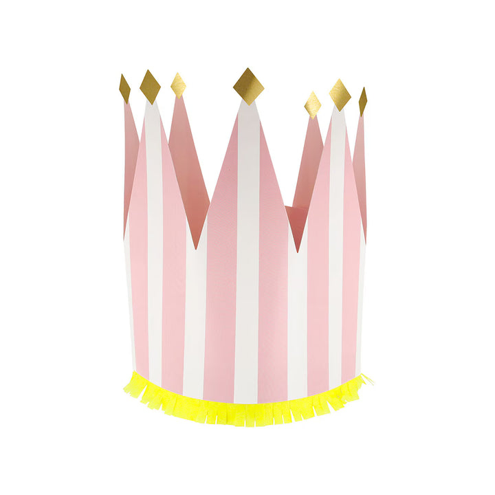 Striped Party Crowns - Pack of 8 Party Hats Striped Party Crowns - Pack of 8