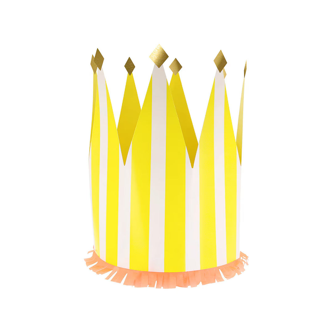 Striped Party Crowns - Pack of 8 Party Hats Striped Party Crowns - Pack of 8