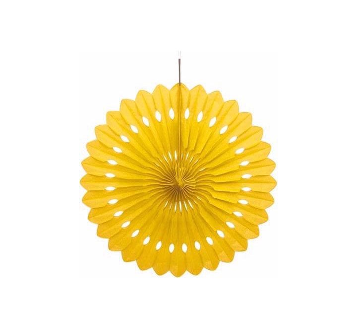 Paper Fans Sunshine Yellow Tissue Paper Party Fan (16 inch)