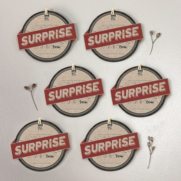 Surprise Gift Labels, Pack of 6 | East of India Gift Tags East of India Gift Labels - Surprise, Pack of 6