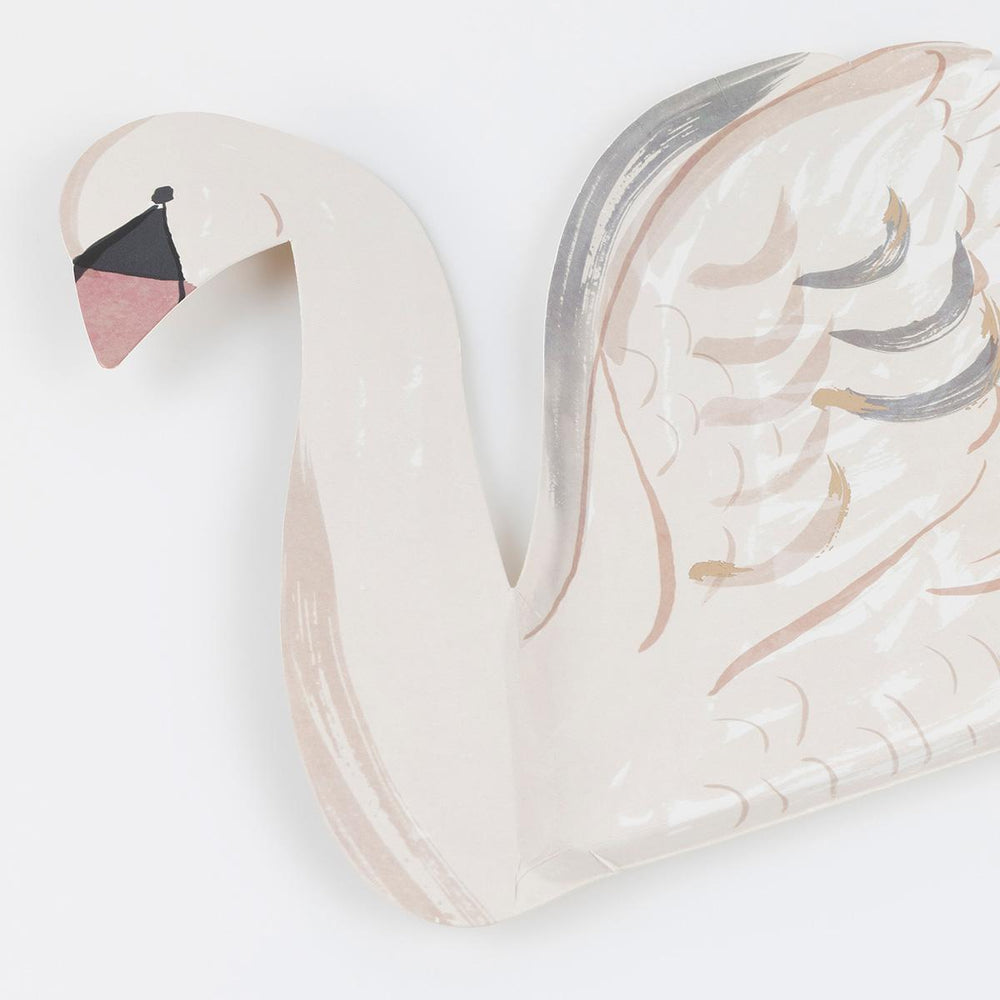 Swan Party Plates x 8 | Party Tableware UK Plates Swan Party Plates x 8