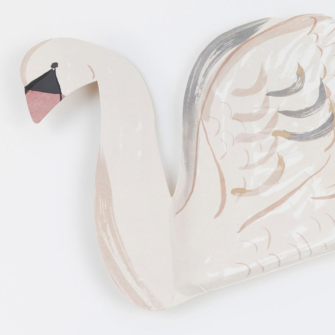 Swan Party Plates x 8 | Party Tableware UK Plates Swan Party Plates x 8