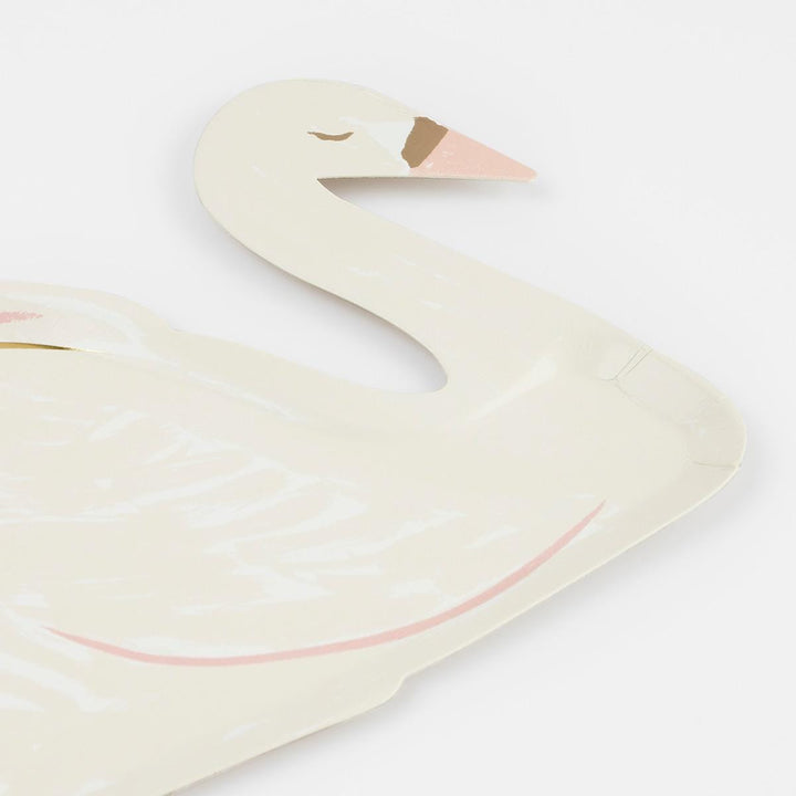 Swan Shaped Party Plates x 8 - Meri Meri Swan Party Supplies party plates Swan Shaped Party Plates x 8