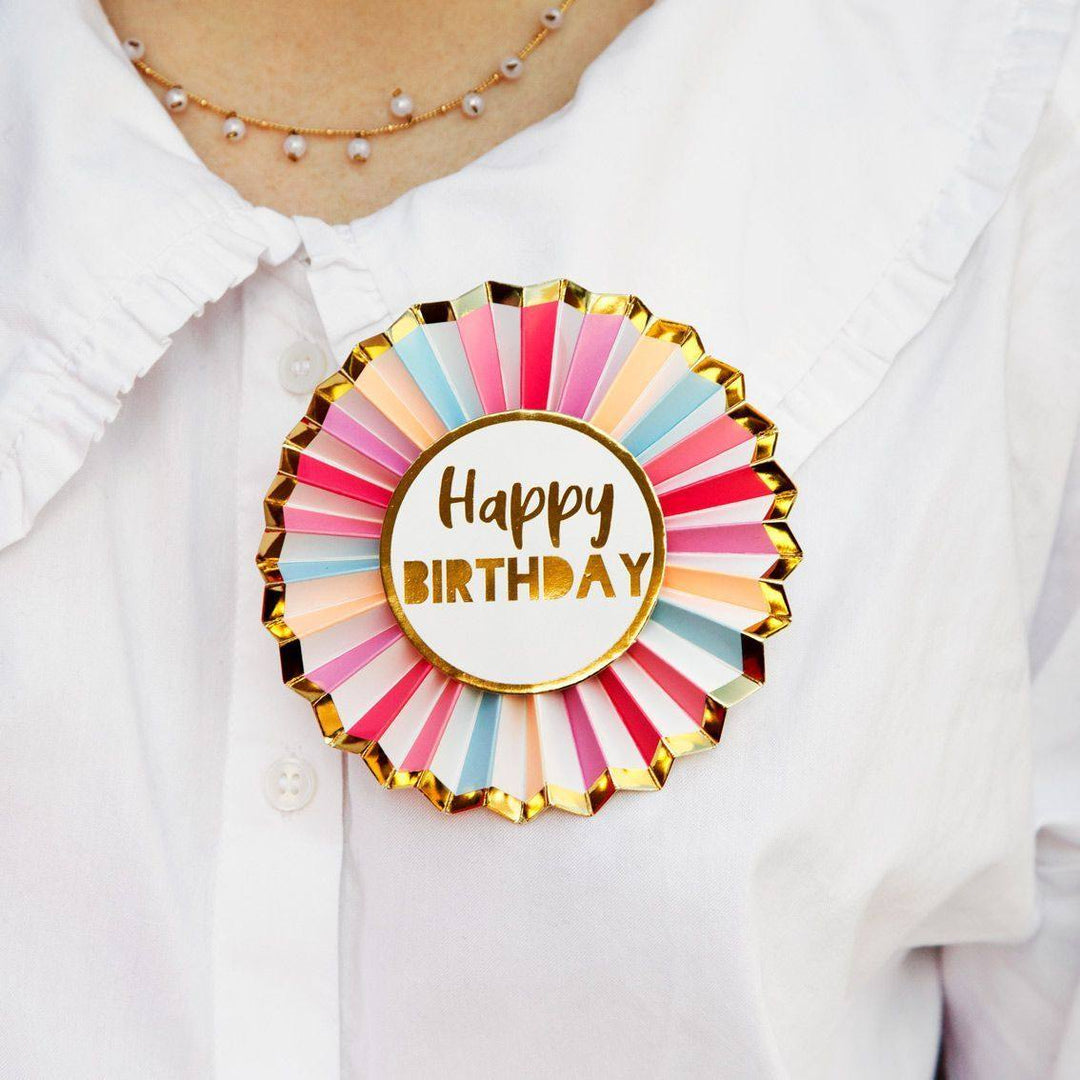 Talking Tables - Colourful Happy Birthday Badge pin badge Colourful Happy Birthday Badge