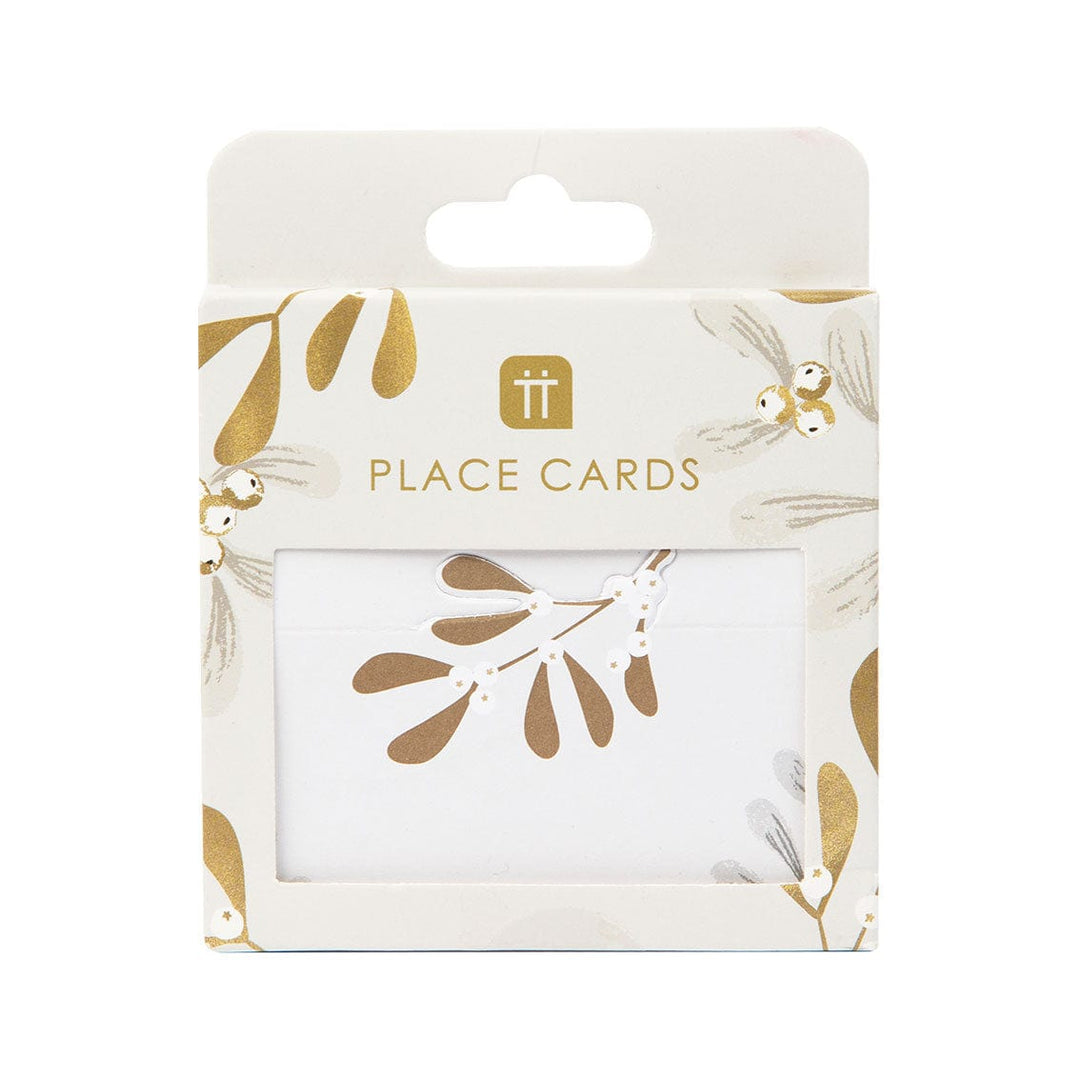 Talking Tables - Gold Christmas Mistletoe Place Cards - 12 Pack place cards Gold Christmas Mistletoe Place Cards - 12 Pack