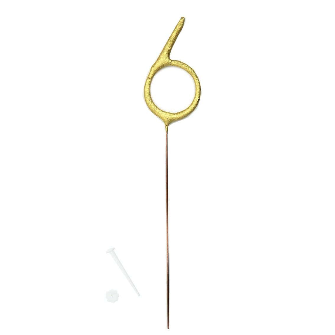 Talking Tables - Gold Number Cake Sparkler - Number 6 Birthday Candles Gold Number Cake Sparkler - Number 6