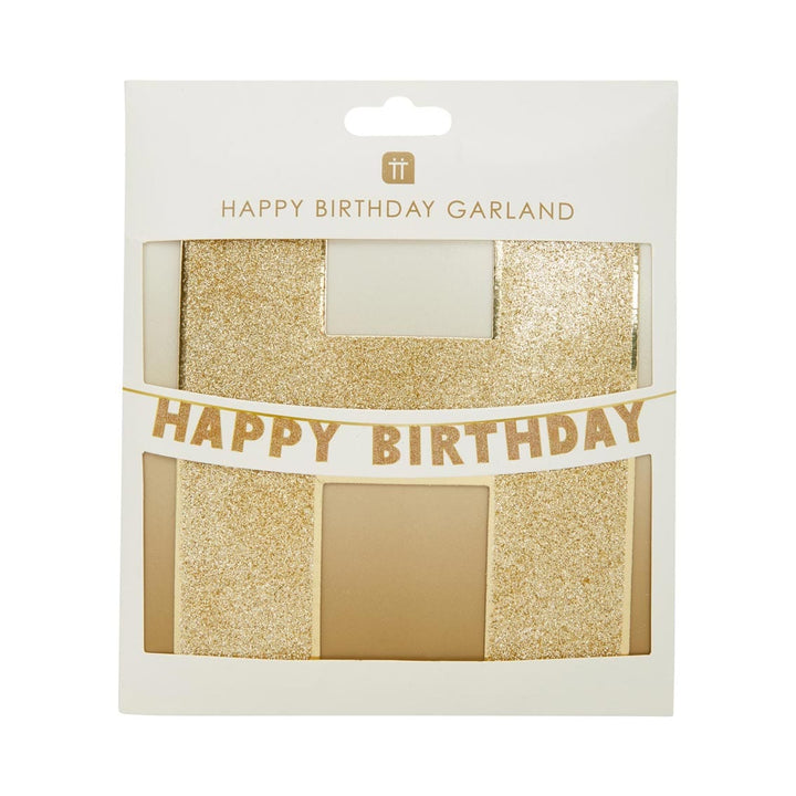 Talking Tables - Luxe Gold Happy Birthday Garland Bunting Luxe Gold Happy Birthday Garland