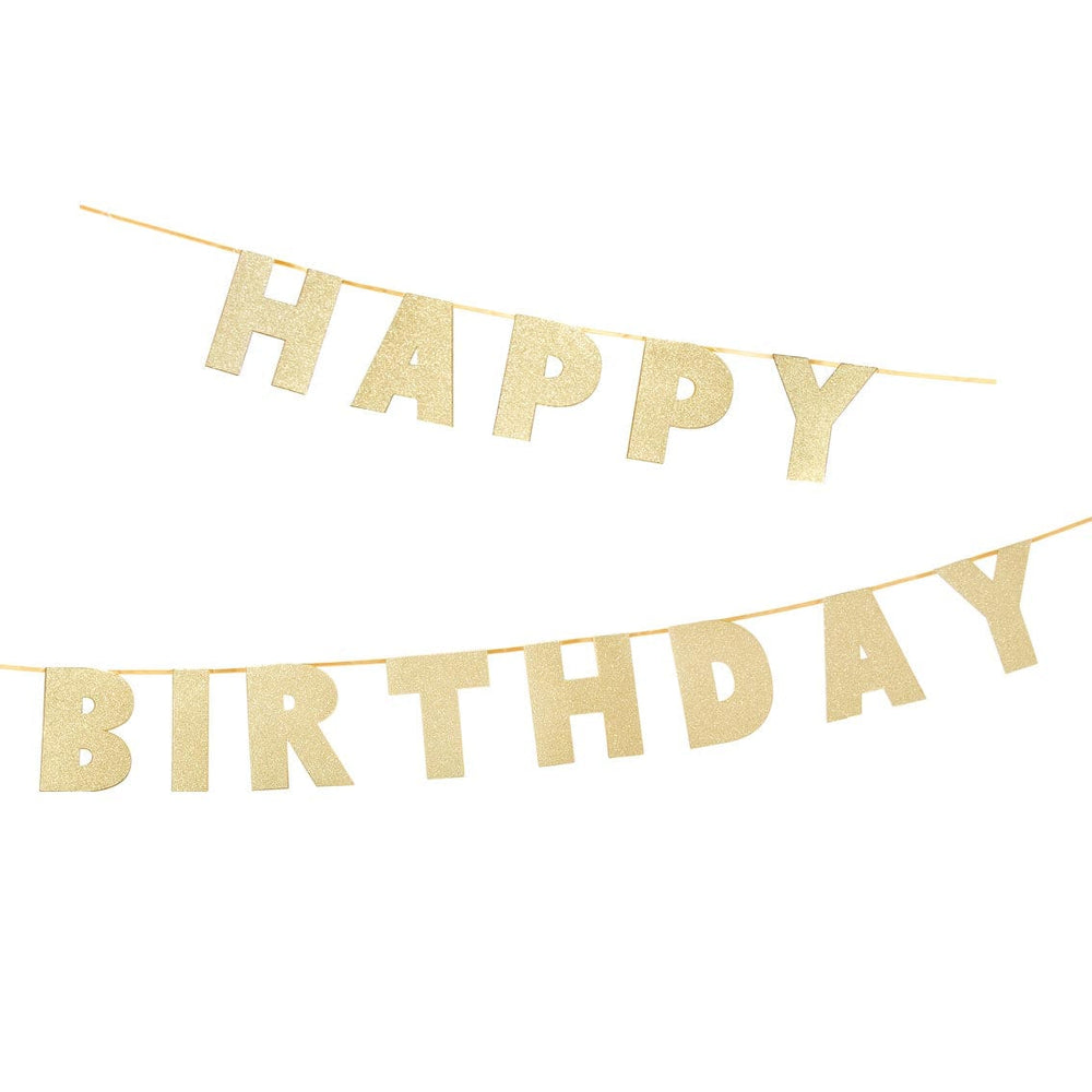 Talking Tables - Luxe Gold Happy Birthday Garland Bunting Luxe Gold Happy Birthday Garland