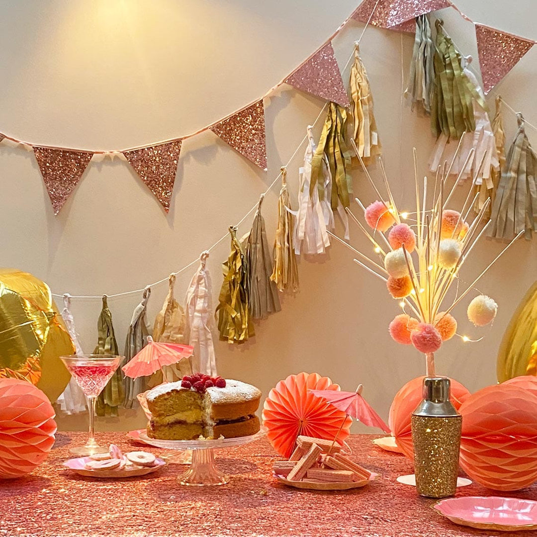 Talking Tables Party Decorations - Luxe Pink Glitter Bunting, 3M Bunting Luxe Pink Glitter Bunting, 3M