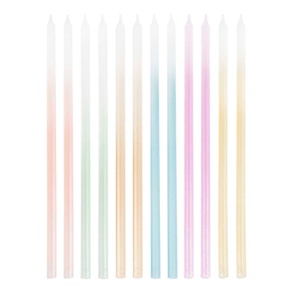 Tall Ombre Cake Candles (pack of 12) Ginger Ray pastel party UK Birthday Candles Tall Ombre Cake Candles (pack of 12)